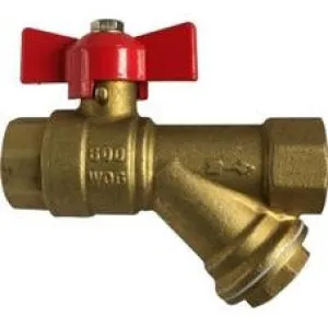 1/2 Male Iron Pipe x Female Iron Pipe Brass Ball Valve with Strainer