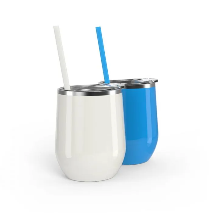 12 oz. Stainless Steel Wine Tumblers - Gloss Finish