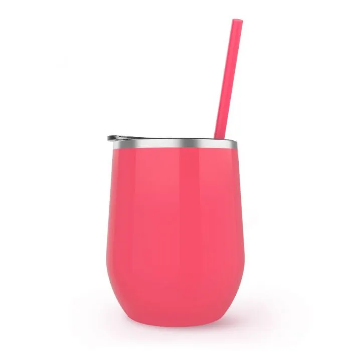 12 oz. Stainless Steel Wine Tumblers - Gloss Finish