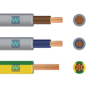 1m Flexi Meter Tails Pack 19-Strand 25mm Brown & Blue 6181YF & 16mm Green/Yellow 6491X - 1m