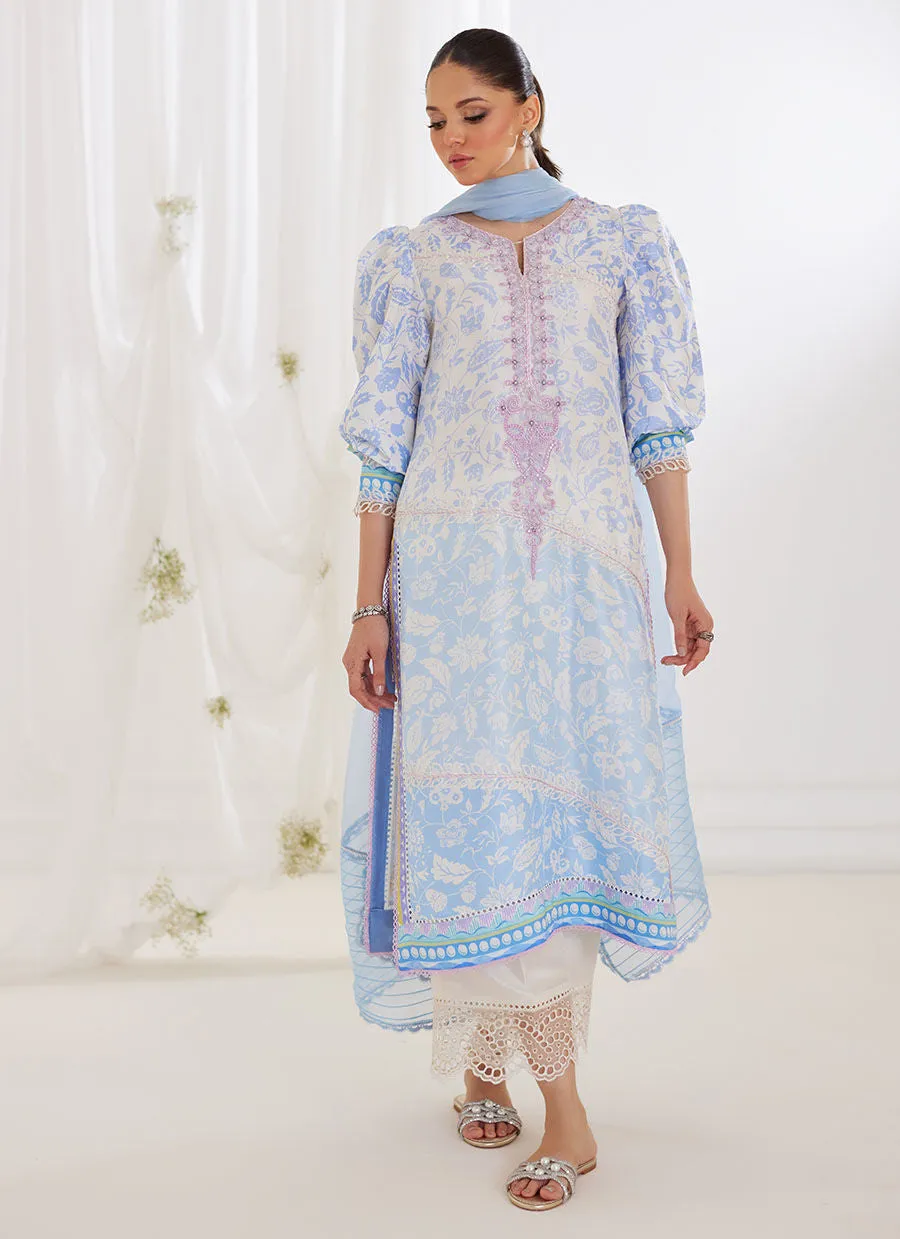 AURELIA ICE BLUE SHIRT AND DUPATTA - Tara Eid Luxe by Farah Talib Aziz