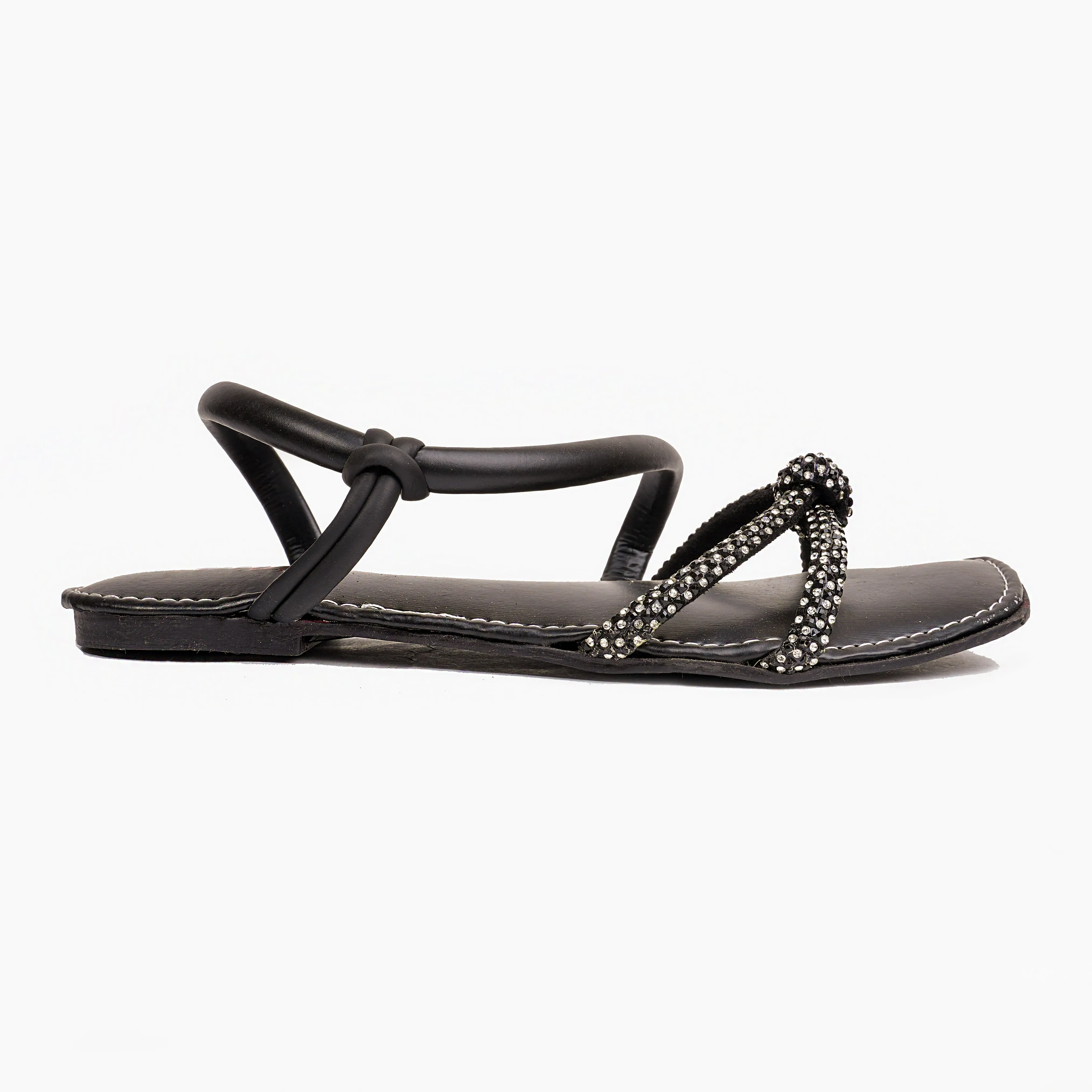 Beaded Elegance Sandal - Black