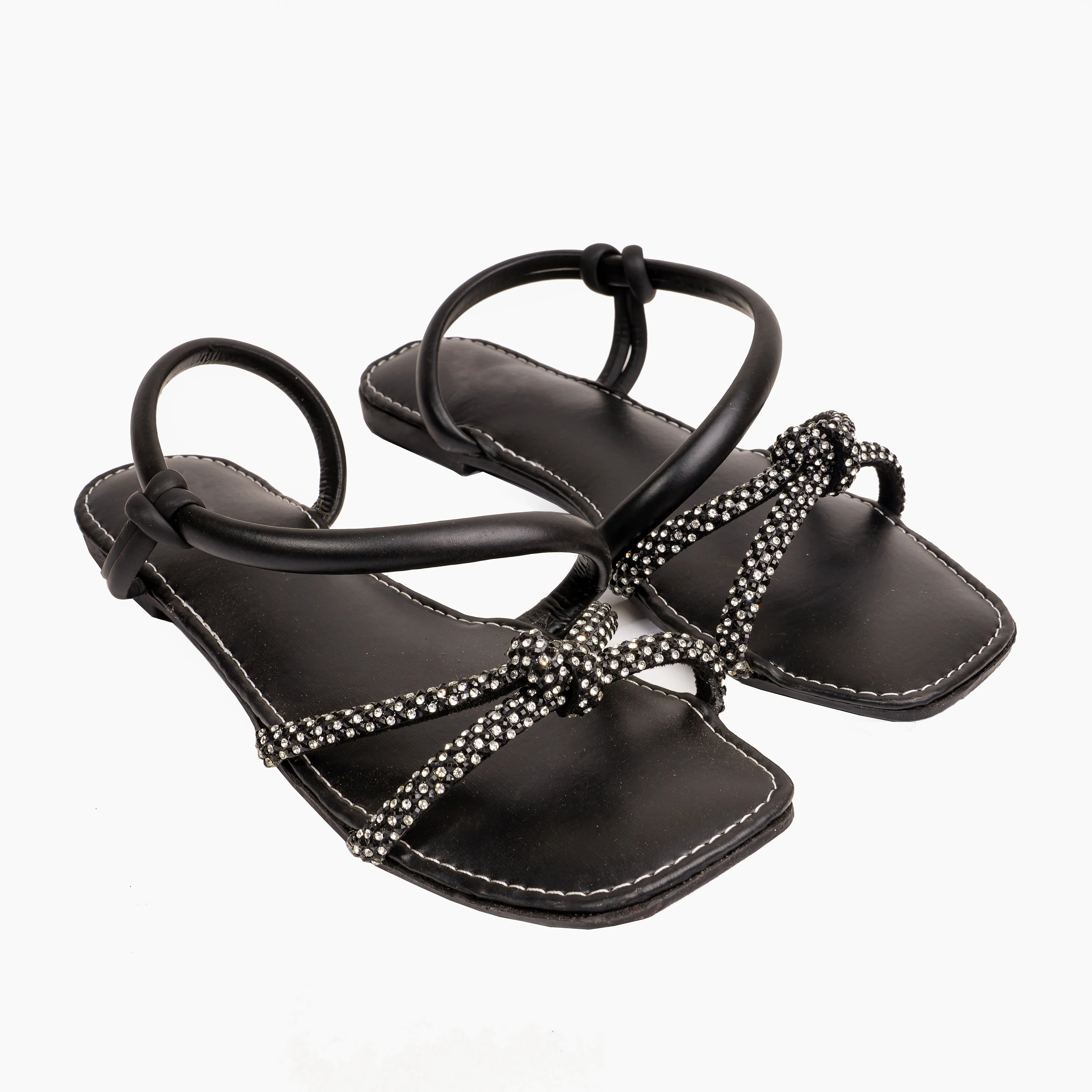 Beaded Elegance Sandal - Black