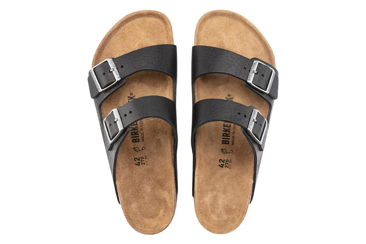 Birkenstock Arizona R Vintage Wood Black Natural Leather Mens