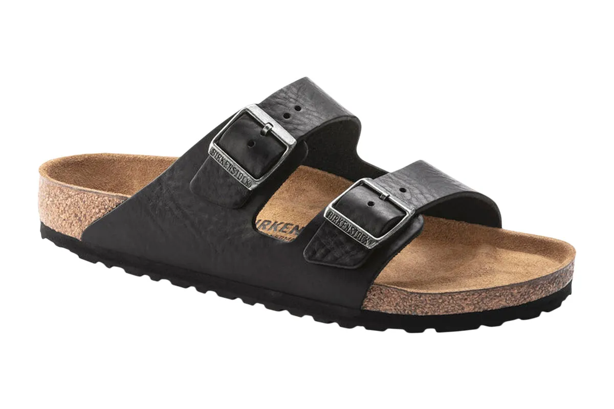 Birkenstock Arizona R Vintage Wood Black Natural Leather Mens