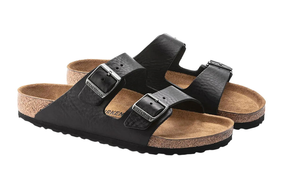 Birkenstock Arizona R Vintage Wood Black Natural Leather Mens
