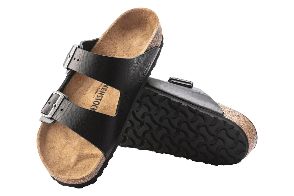 Birkenstock Arizona R Vintage Wood Black Natural Leather Mens