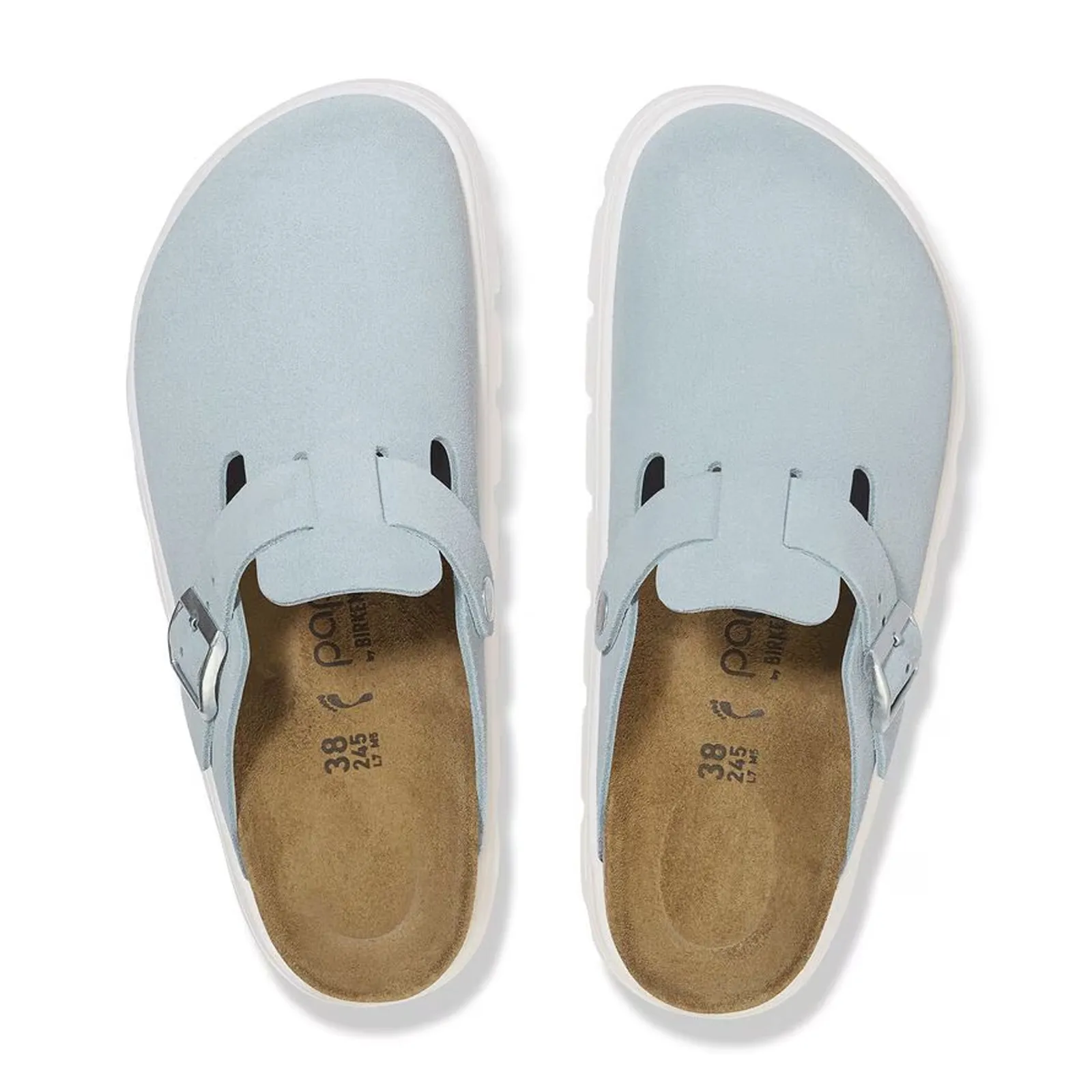 Birkenstock Boston Chunky Narrow Clog (Women) - Baby Blue Suede