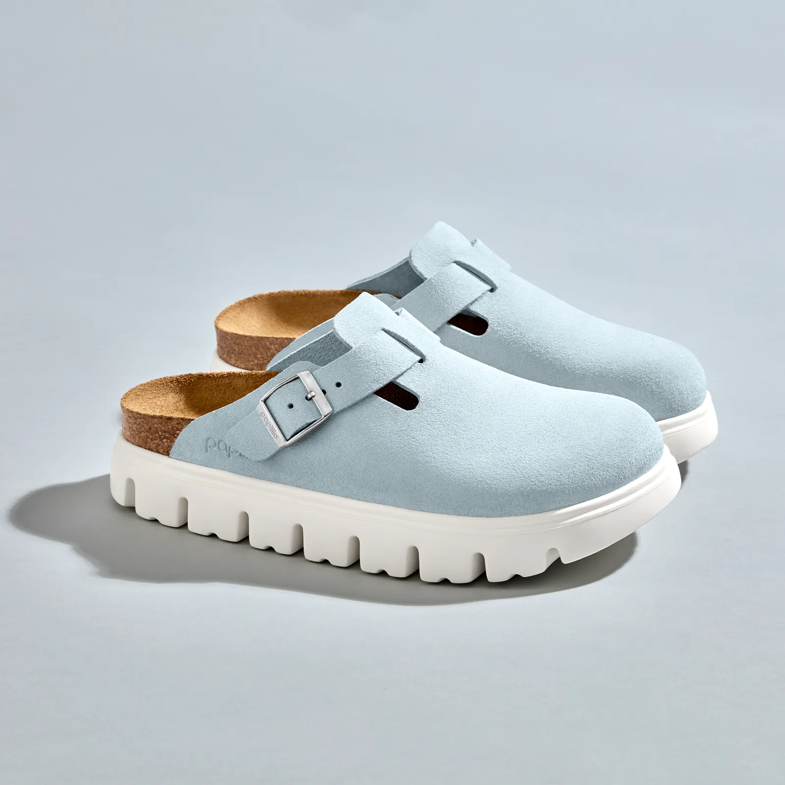 Birkenstock Boston Chunky Narrow Clog (Women) - Baby Blue Suede