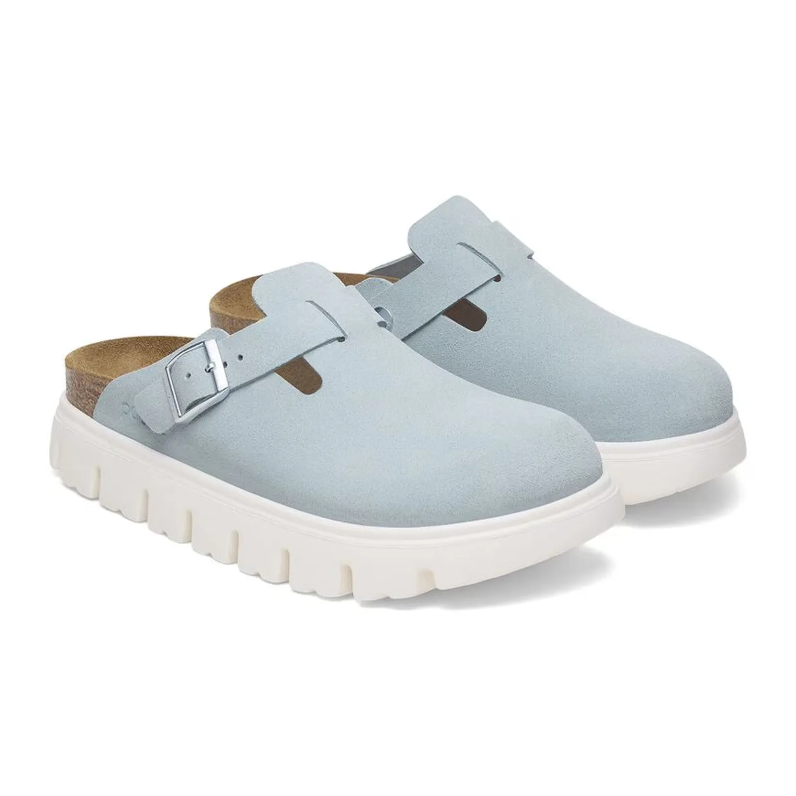 Birkenstock Boston Chunky Narrow Clog (Women) - Baby Blue Suede