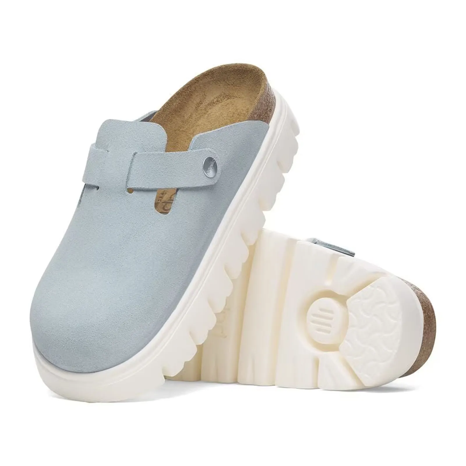 Birkenstock Boston Chunky Narrow Clog (Women) - Baby Blue Suede