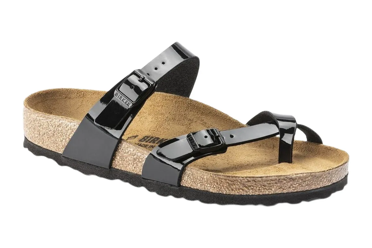 Birkenstock Mayari R Black Patent Birko-Flor Womens