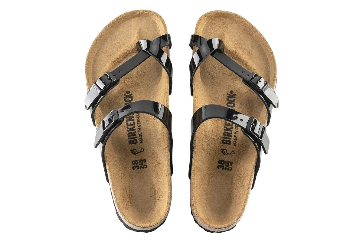 Birkenstock Mayari R Black Patent Birko-Flor Womens
