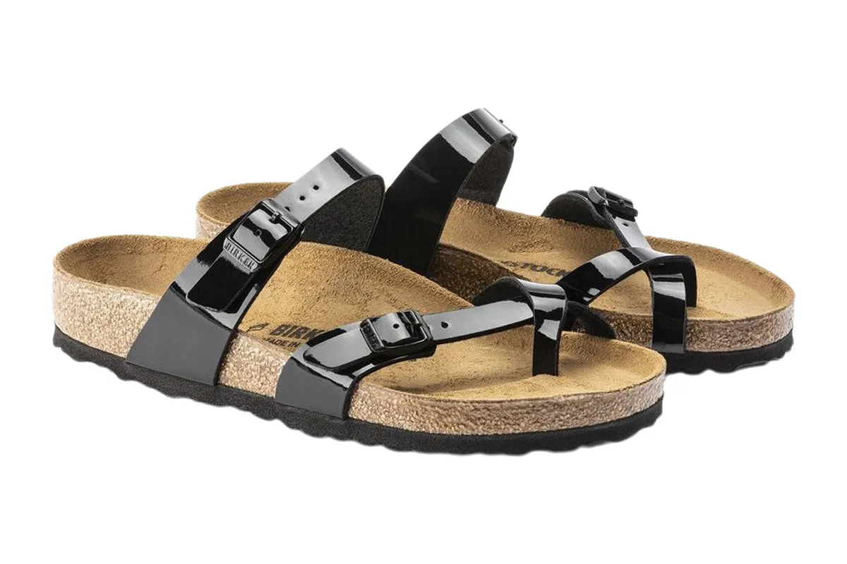 Birkenstock Mayari R Black Patent Birko-Flor Womens