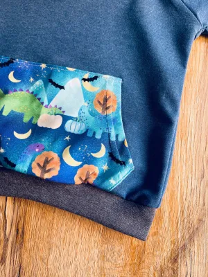 Blue Dinosaurs Hoodie - Age 2