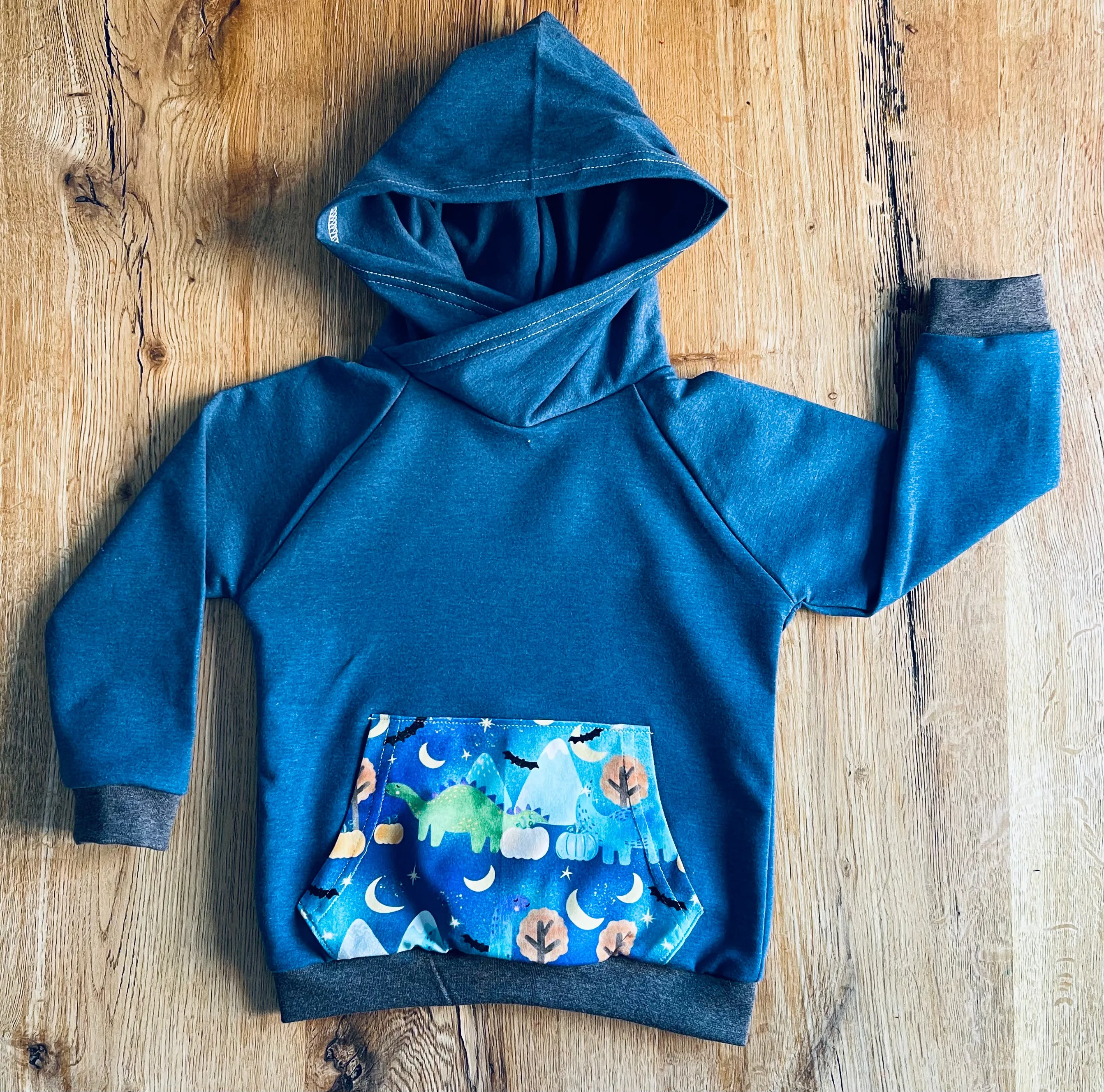 Blue Dinosaurs Hoodie - Age 2