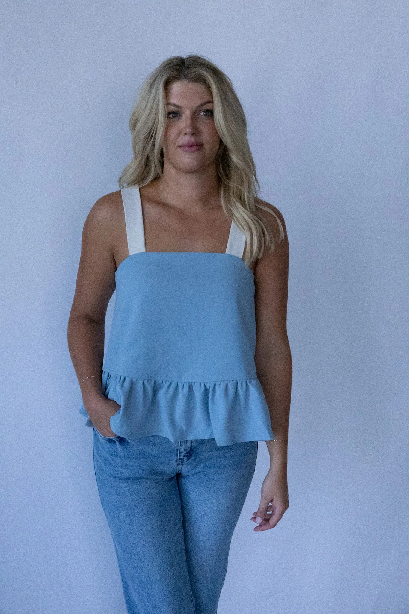 Bow Back Ruffle Top-Final Sale
