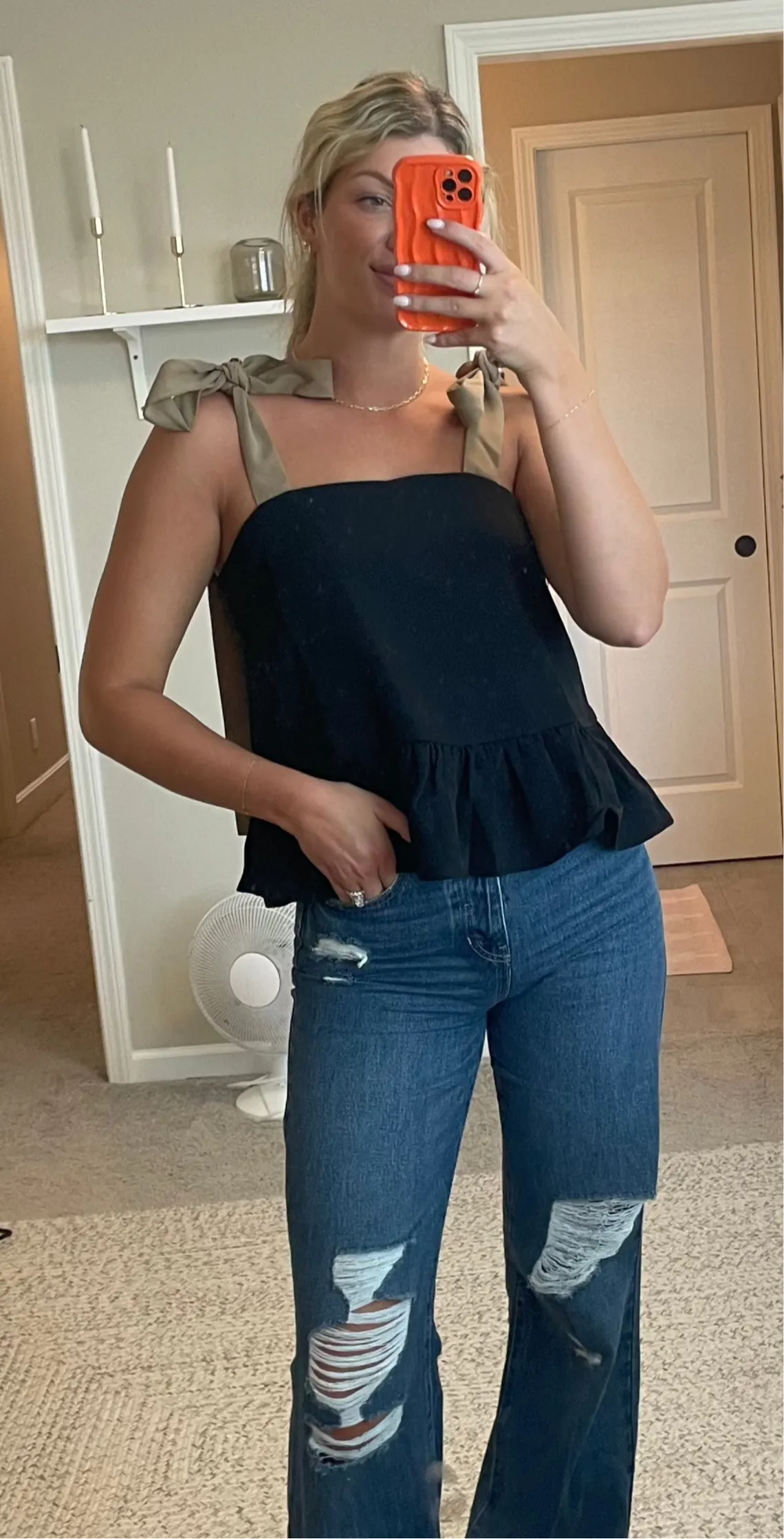 Bow Back Ruffle Top-Final Sale