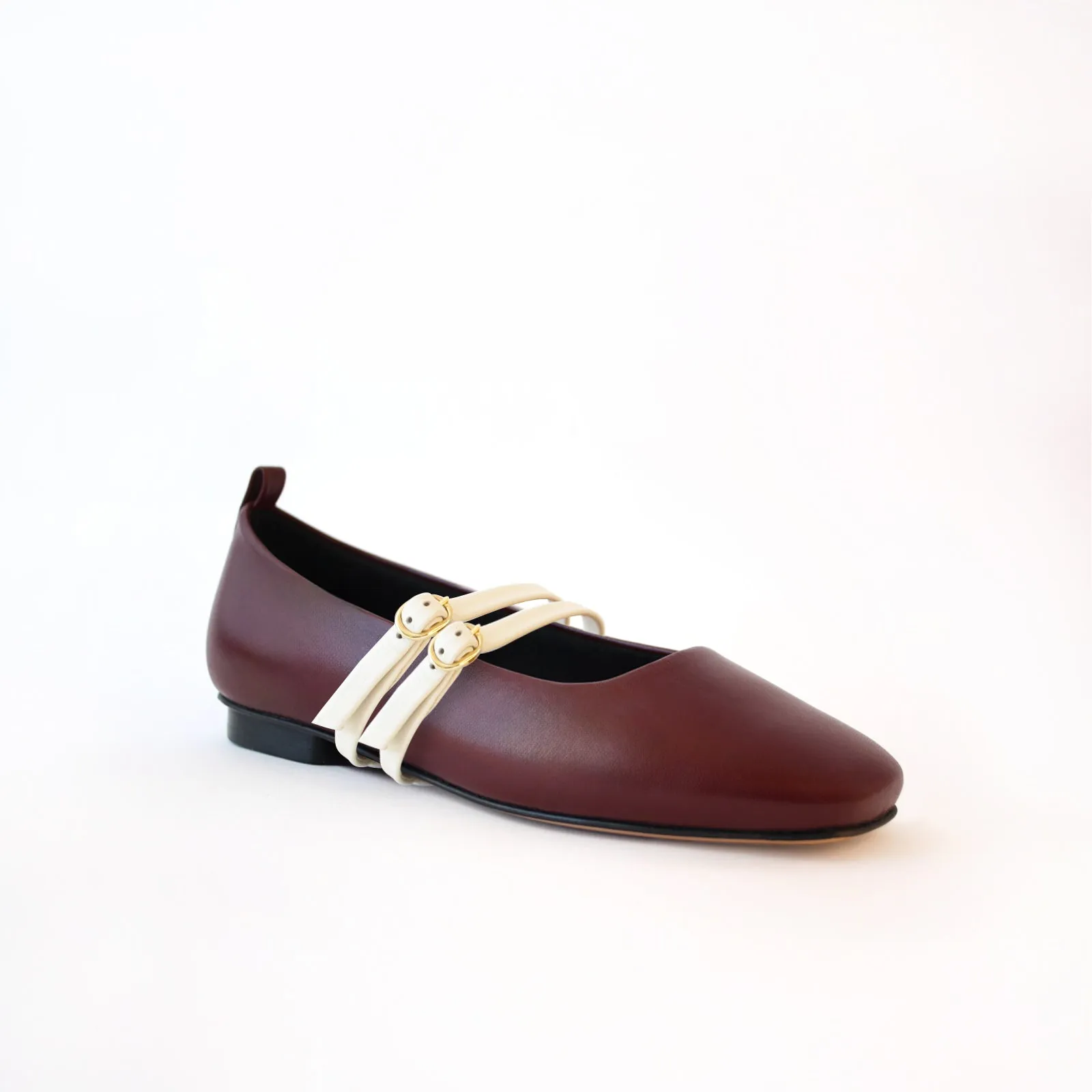 Burgundy Ballet Swap Off White Double Lane