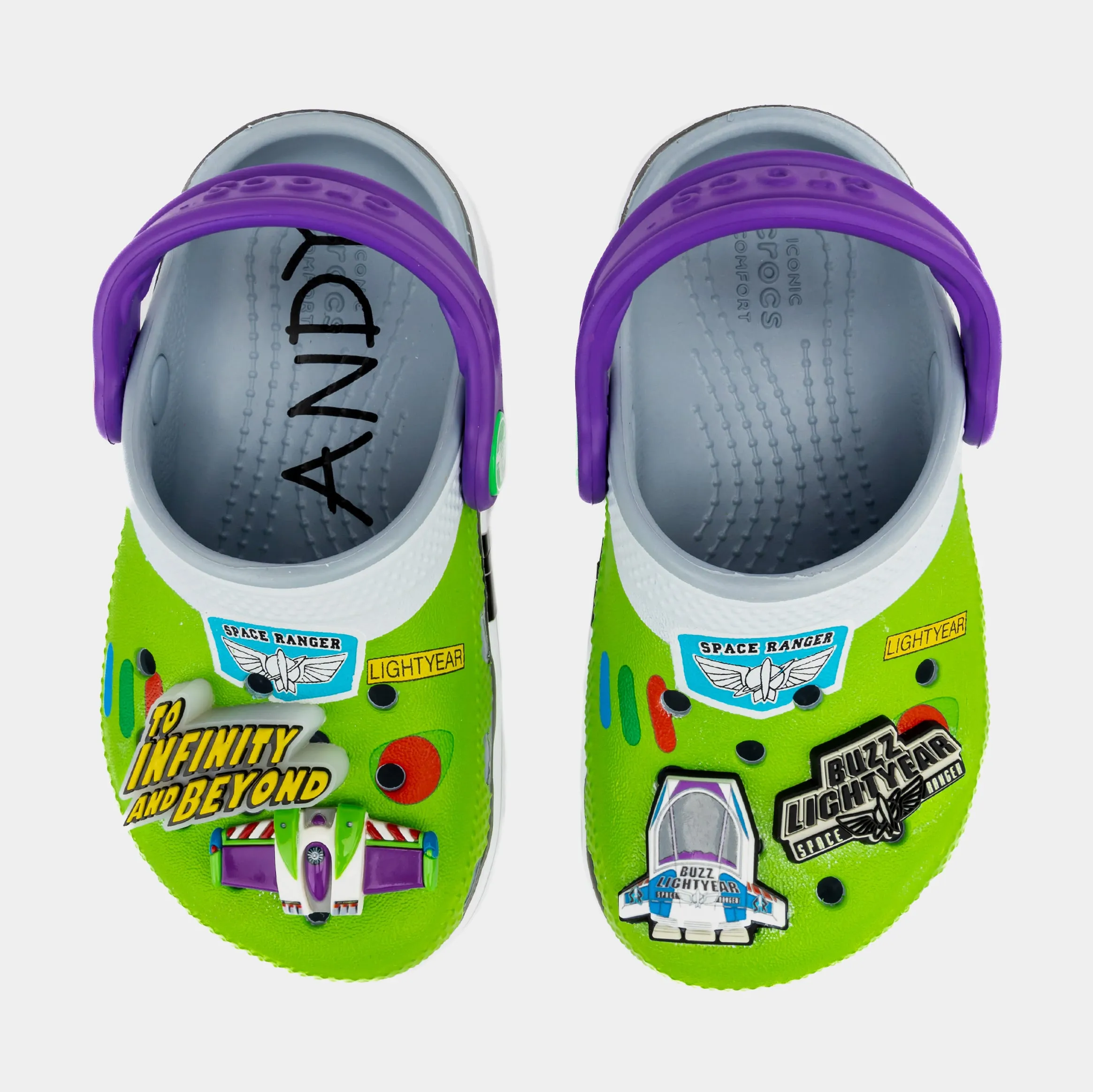 Buzz Lightyear Classic Clog Infant Toddler Sandals (Green/White/Purple) Free Shipping