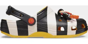 CROCS McDonalds Hamburglar Clog Black White Yellow 209393-066 Slide Sandal