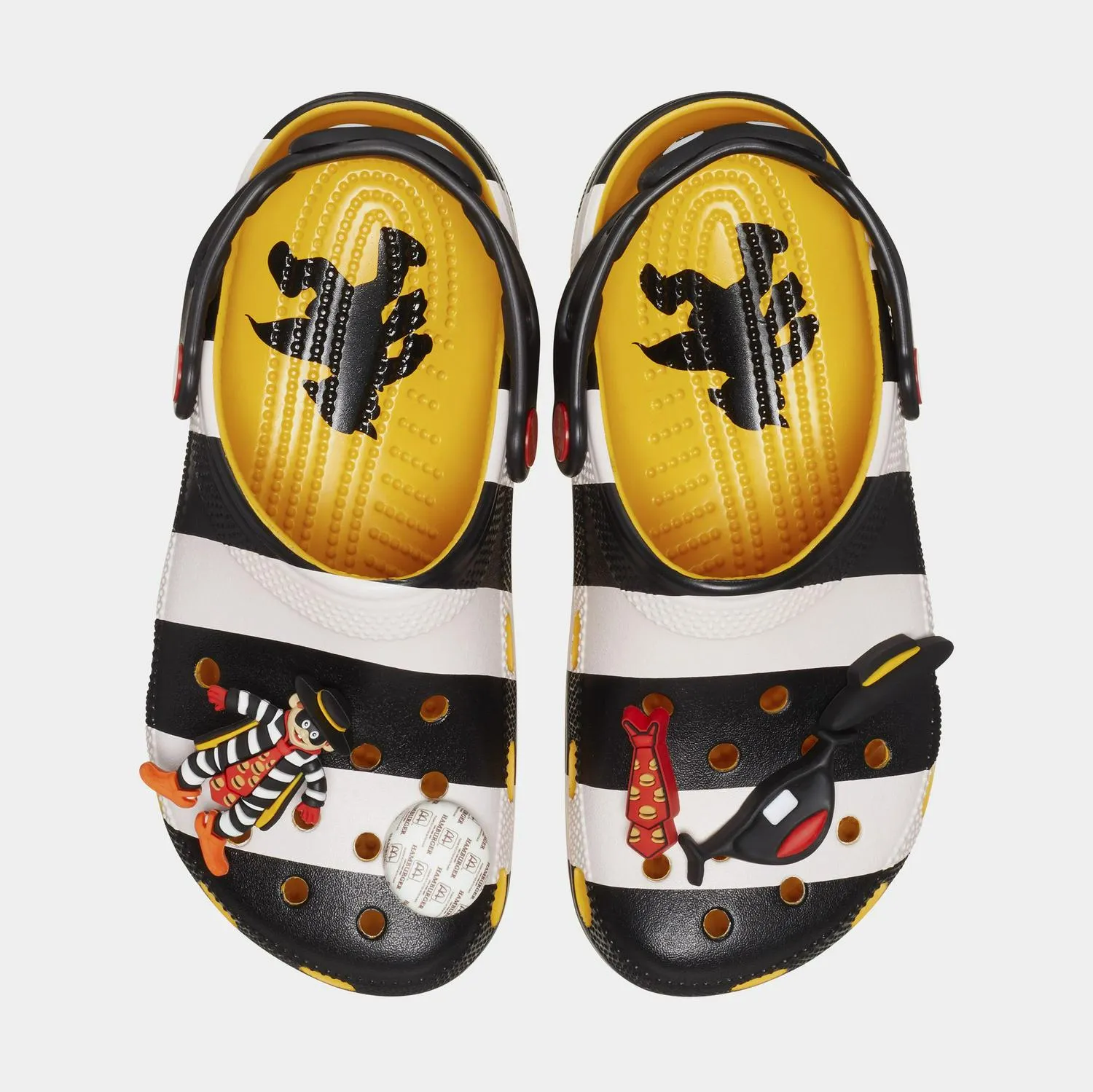CROCS McDonalds Hamburglar Clog Black White Yellow 209393-066 Slide Sandal