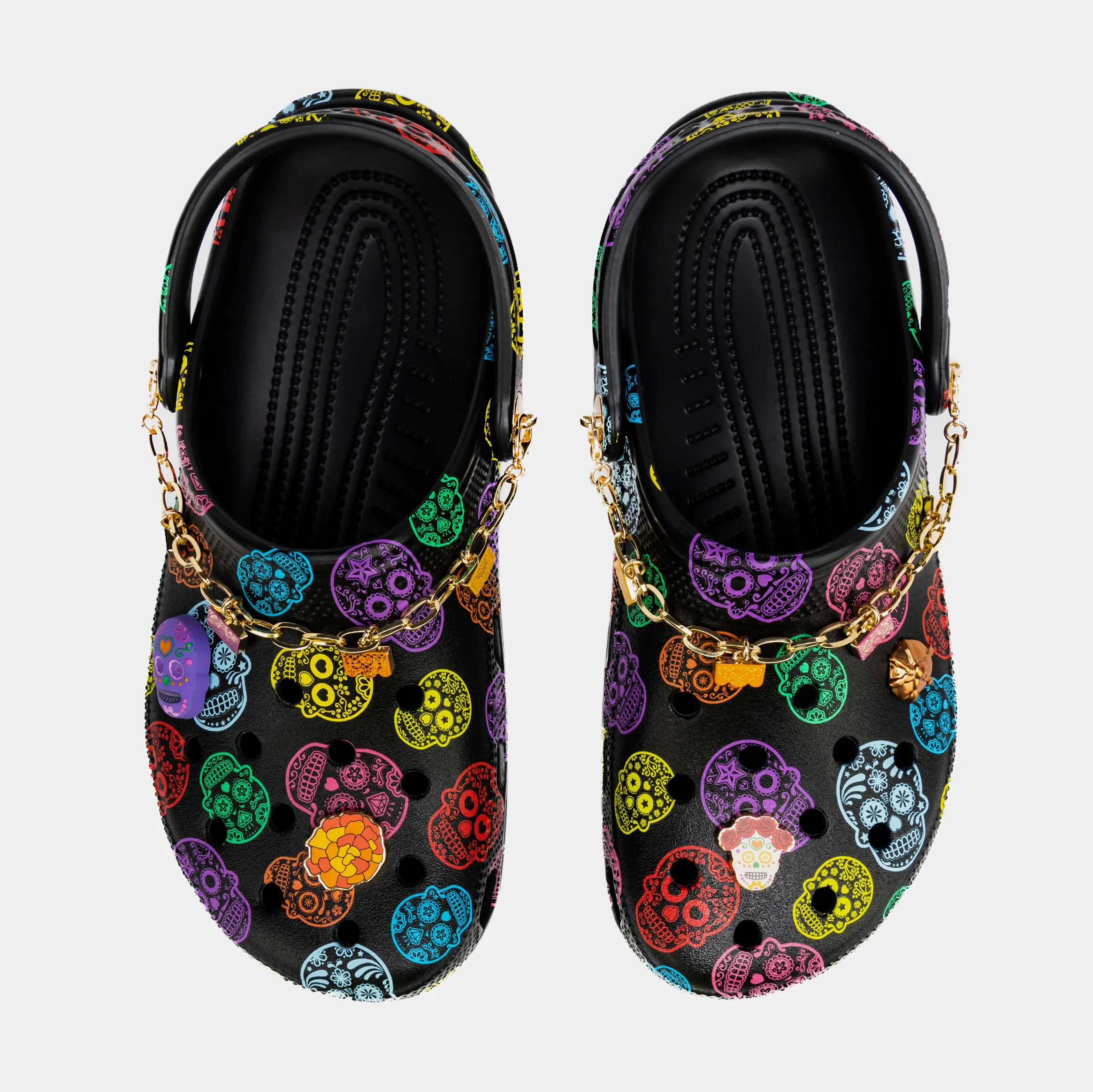 Dia De Los Muertos Clog Mens Sandals (Black/Multi) Free Shipping