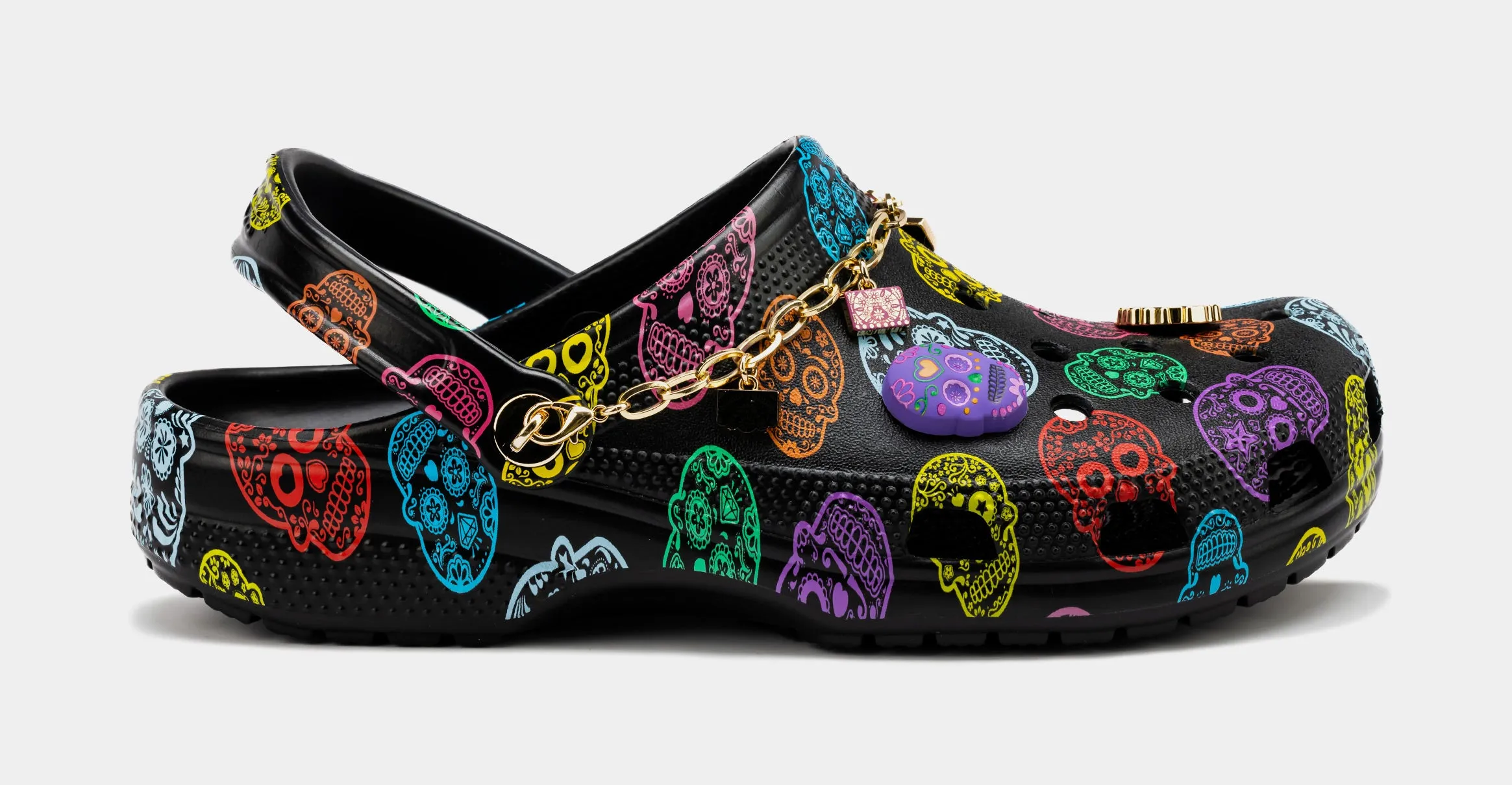 Dia De Los Muertos Clog Mens Sandals (Black/Multi) Free Shipping