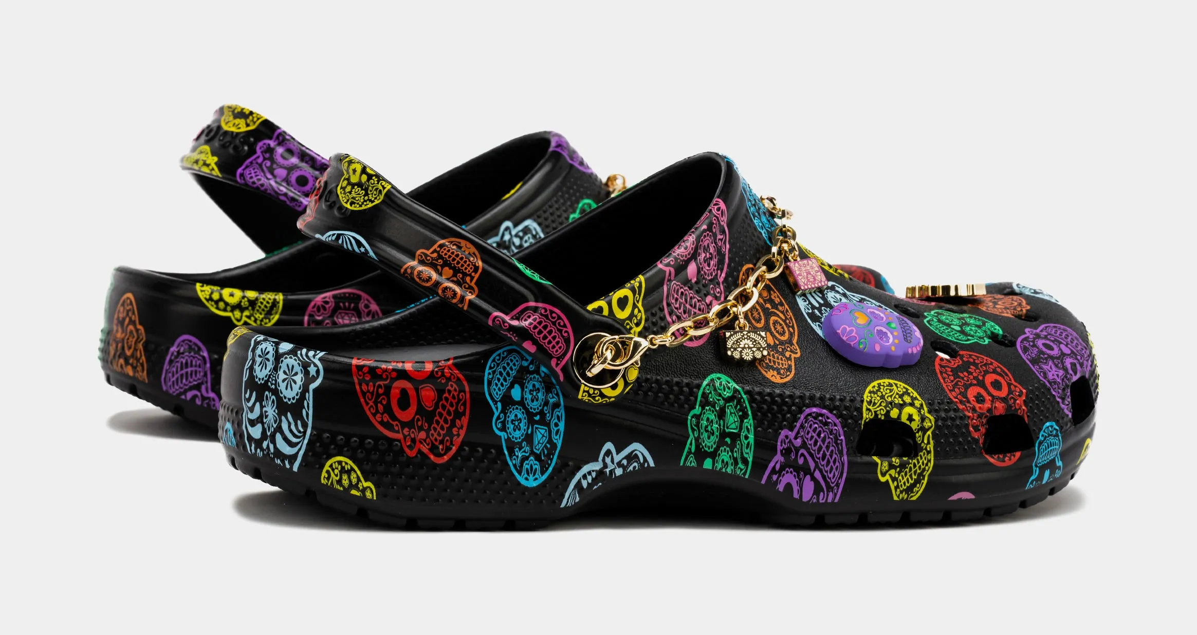 Dia De Los Muertos Clog Mens Sandals (Black/Multi) Free Shipping