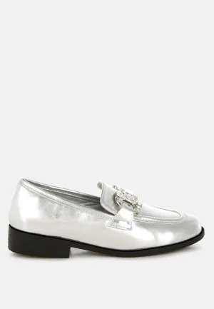 Diamante Horsebit Metallic Loafers by RUW