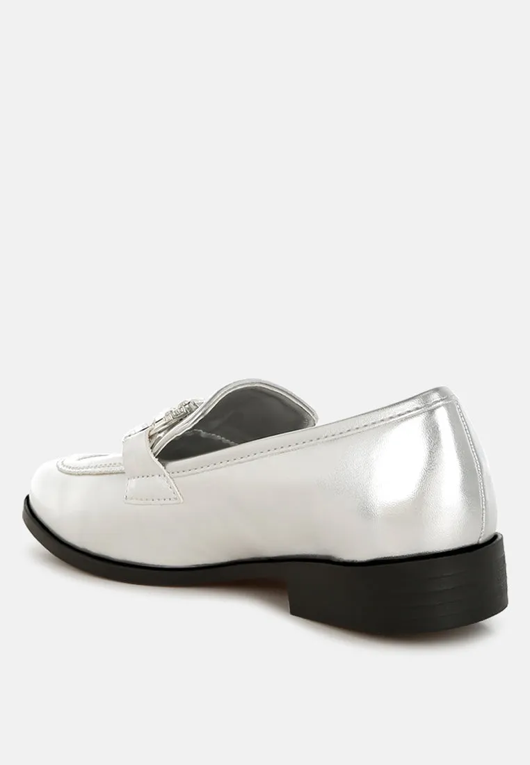Diamante Horsebit Metallic Loafers by RUW