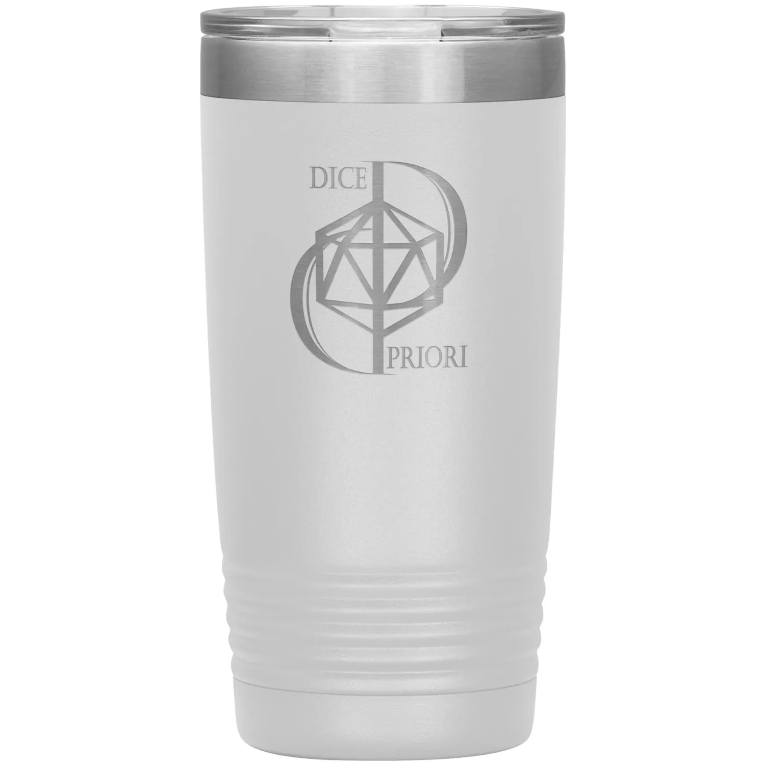 Dice Priori D20 Focus Text Logo 20oz Vacuum Tumbler