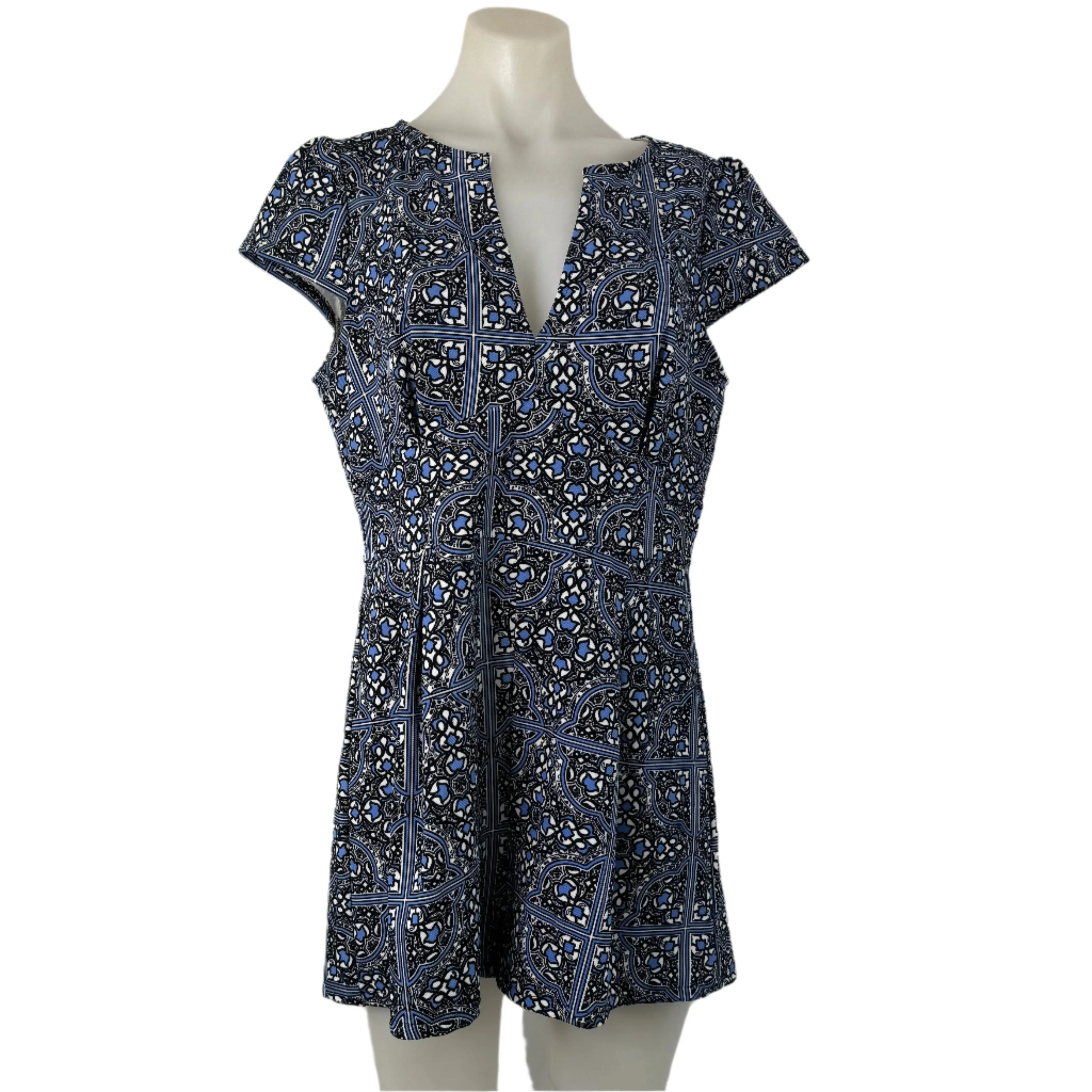 Dotti Fleur De Lis Print Stretch Romper - Size 14