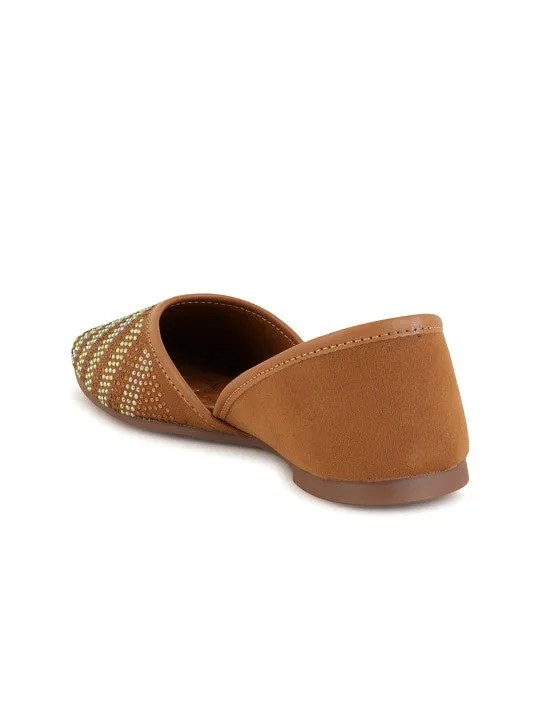 Embellished Stone Mojaris Flats