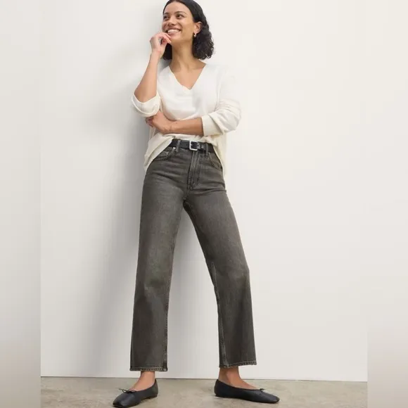 Everlane The Cheeky Straight Jean in Stormy Ash Grey Size 29 NWOT