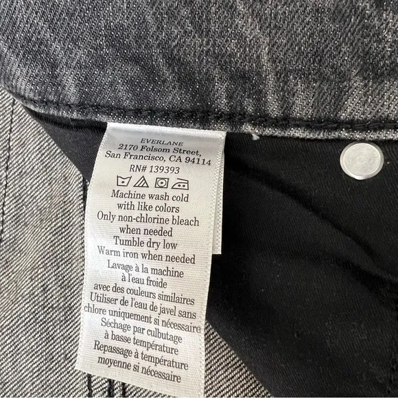 Everlane The Cheeky Straight Jean in Stormy Ash Grey Size 29 NWOT