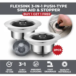 FlexSink 3-in-1 Push-Type Sink Aid & Stopper | BUY 1 GET 1 FREE (2PCS)