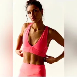 FP Movement Never Better V-Neck Bra in Electric Sunset NWOT