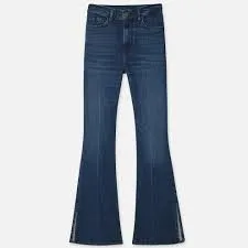 FRAME Le Easy Flare Side Slit in Calvin