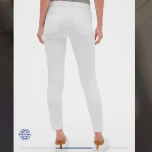 Gap White Distressed Mid Rise Skinny Jean Legging