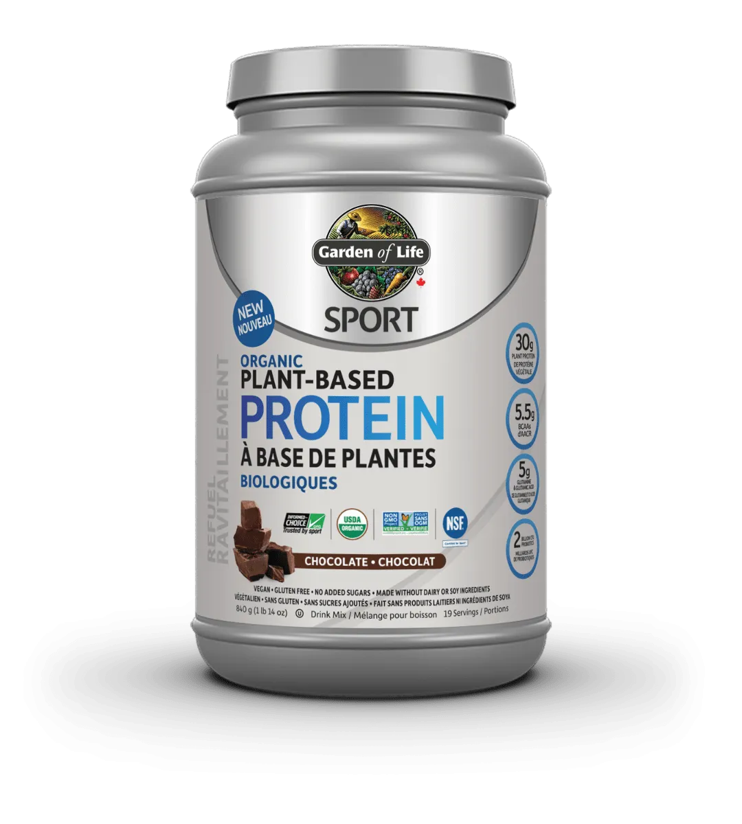 Garden of Life Sport Organic Plant-Based Protein - Chocolate (840 g)