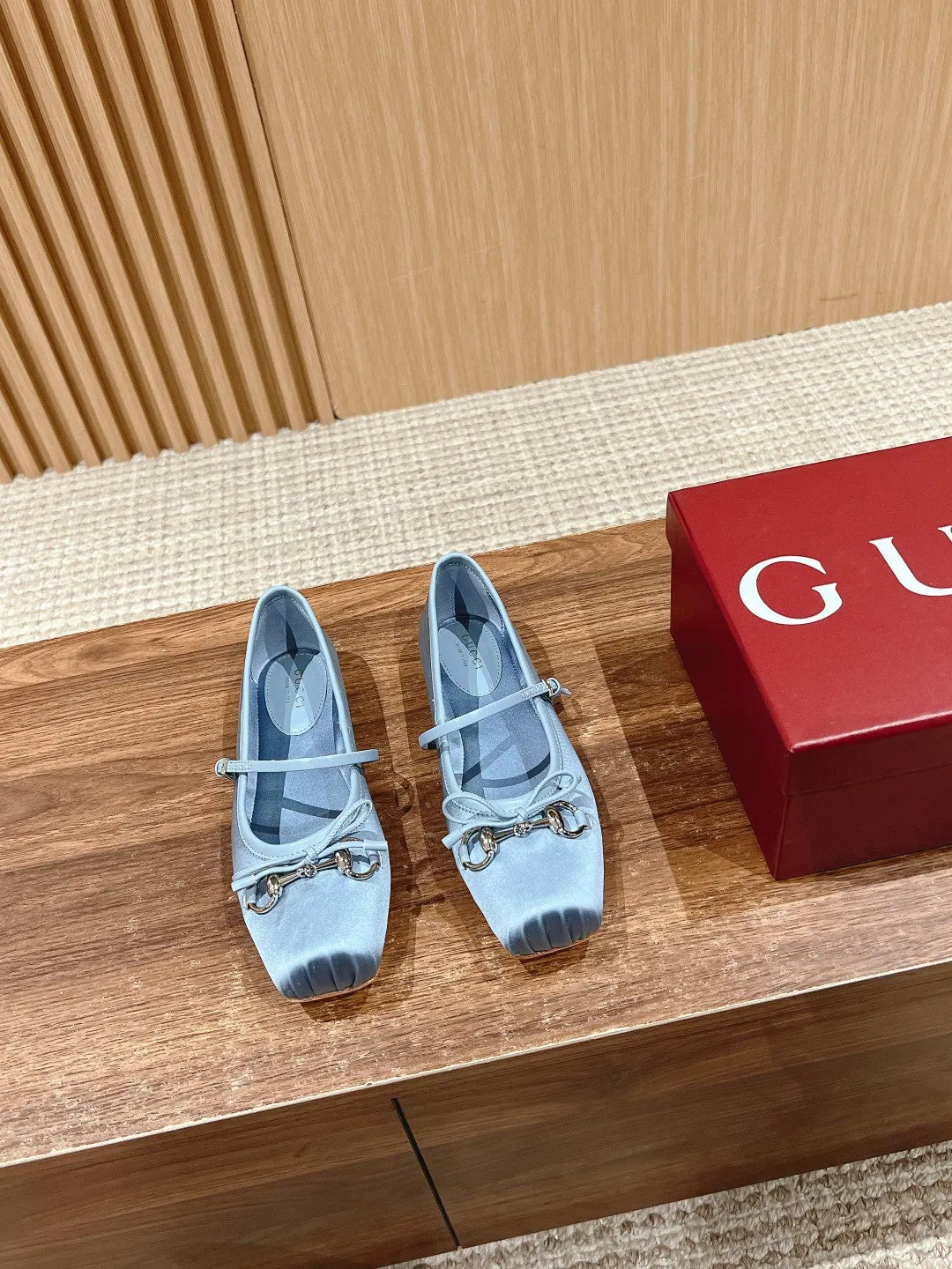 GC Silk fabric Early Spring Resort Series Horsebit Ballet Flats