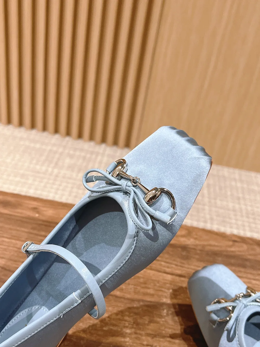GC Silk fabric Early Spring Resort Series Horsebit Ballet Flats