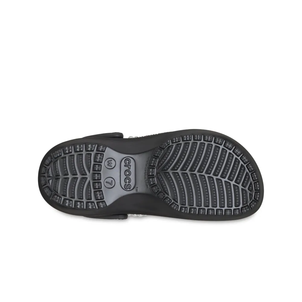 Giày Clog Nữ Crocs Classic Contrast Stitch Platform - Black