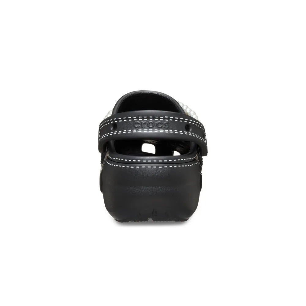 Giày Clog Nữ Crocs Classic Contrast Stitch Platform - Black