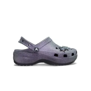 Giày Clog Nữ Crocs Classic Platform Glitter - Black