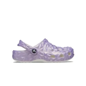 Giày Clog Trẻ Em Crocs Classic Iridescent Geometric - White