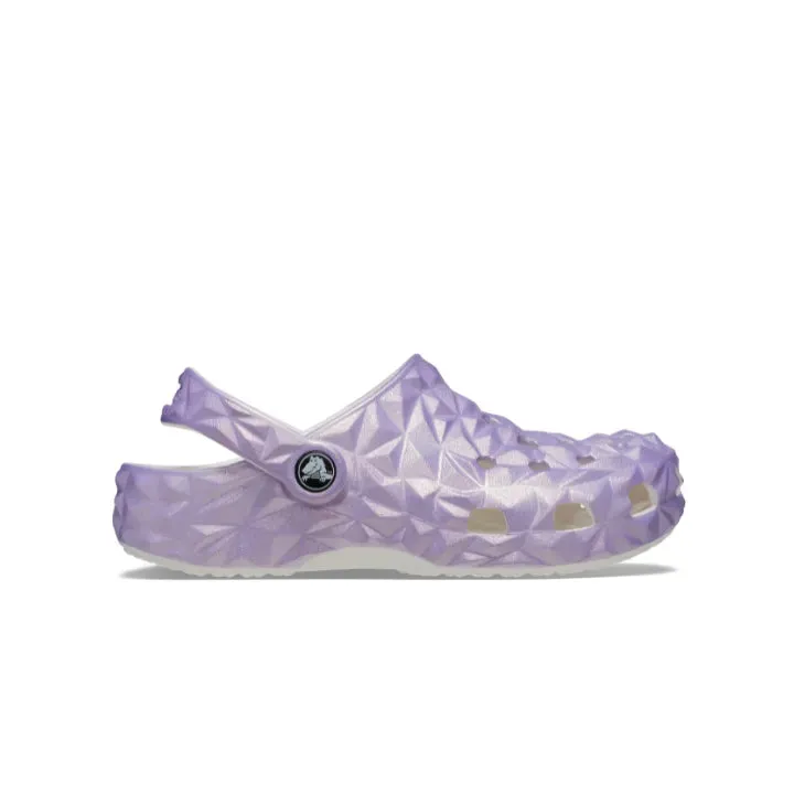 Giày Clog Trẻ Em Crocs Classic Iridescent Geometric - White