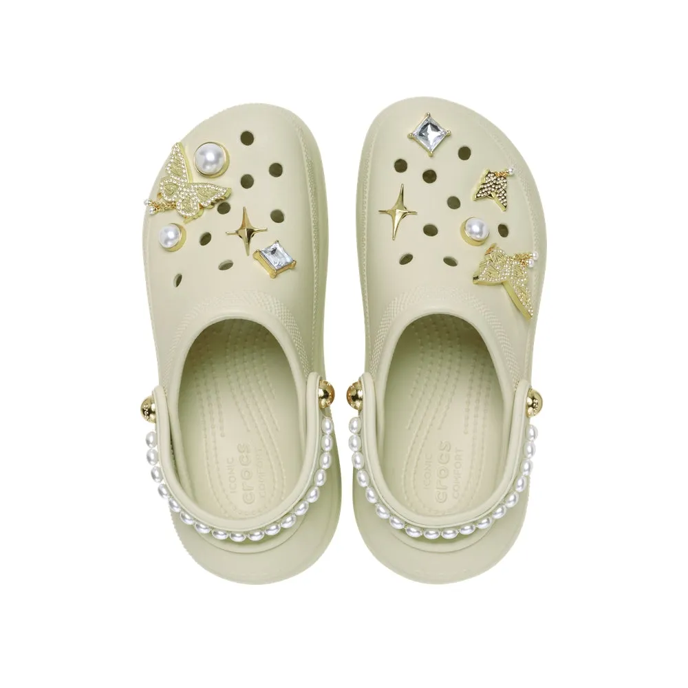 Giày Clog Unisex Crocs Crush Butterfly Jewel - Bone