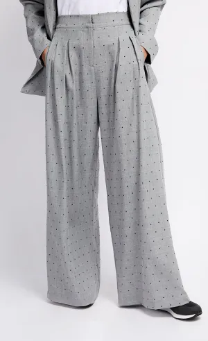 Grey and Black Diamanté Trousers